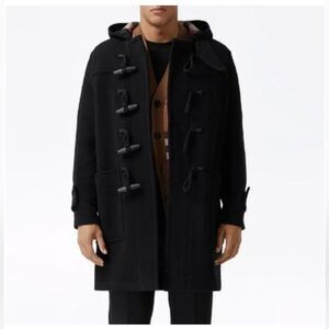 Burberry Plaid Lining Hooded Wool Coat